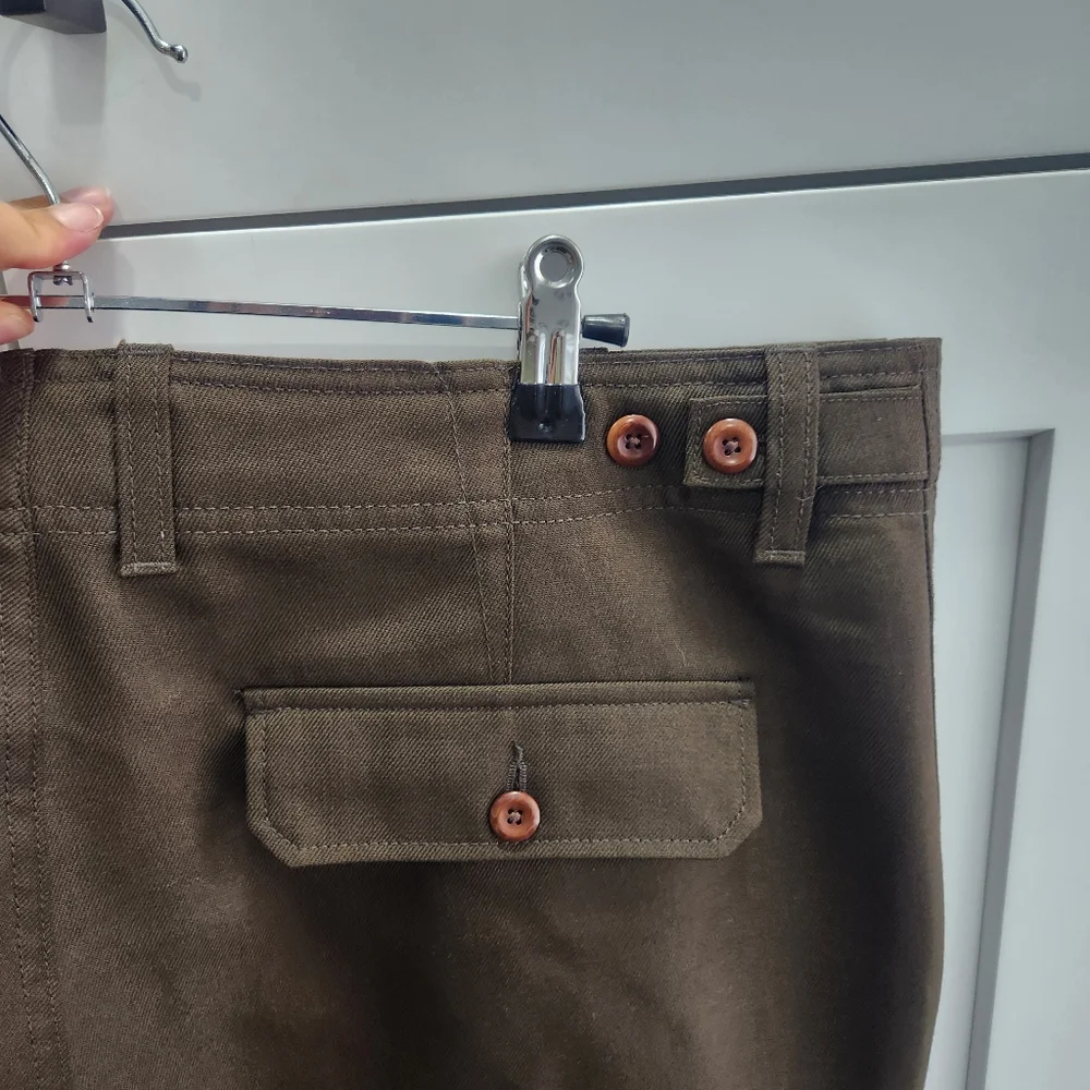 Banana Republic Men's Heritage Vintage Wool Military Olive Green Tapered Cargo
